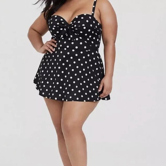 Womens Torrid Polka Dot Underwire Swim Dress SIZE 4F - Picture 5 of 5